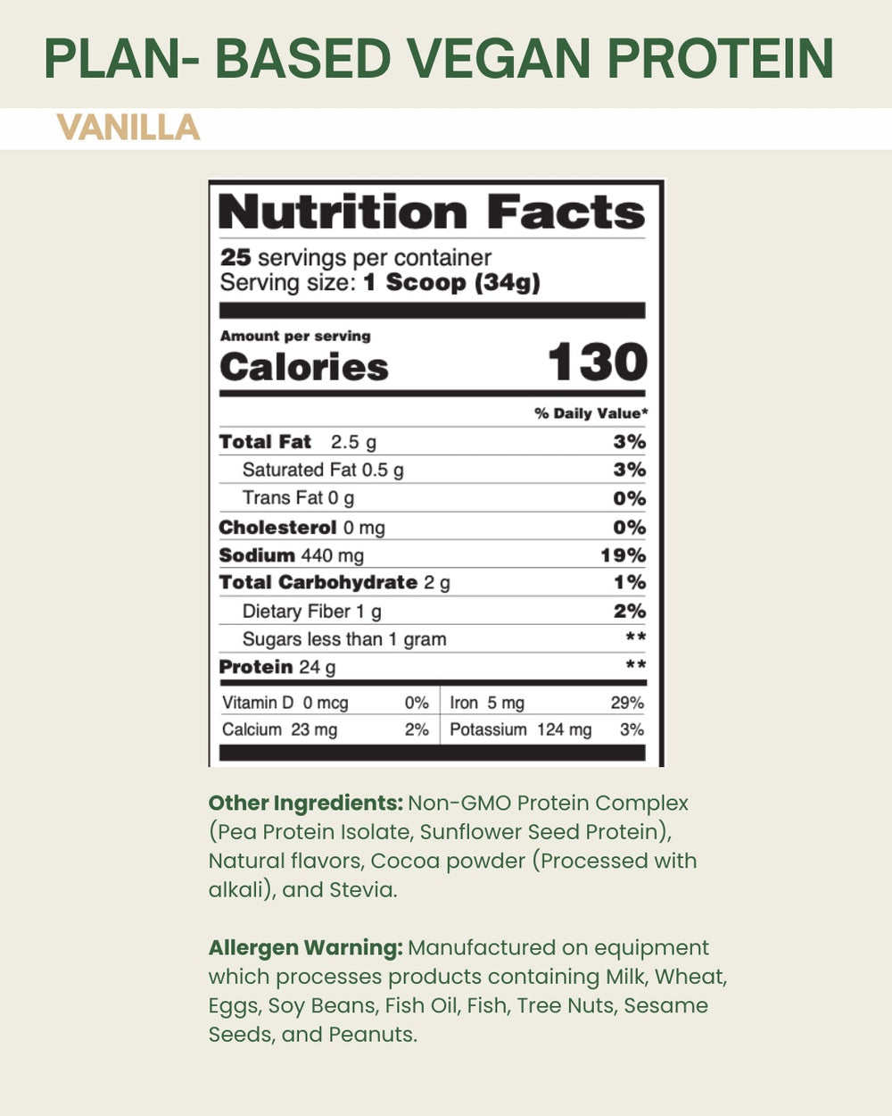 Plant-Based Vegan Protein - Vanilla